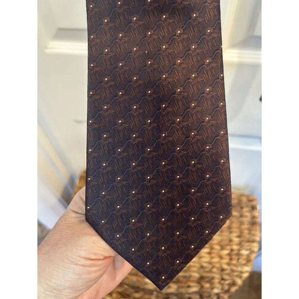 KAI LONG Men’s Necktie 100% Silk Handmade Red/Blue with Dots